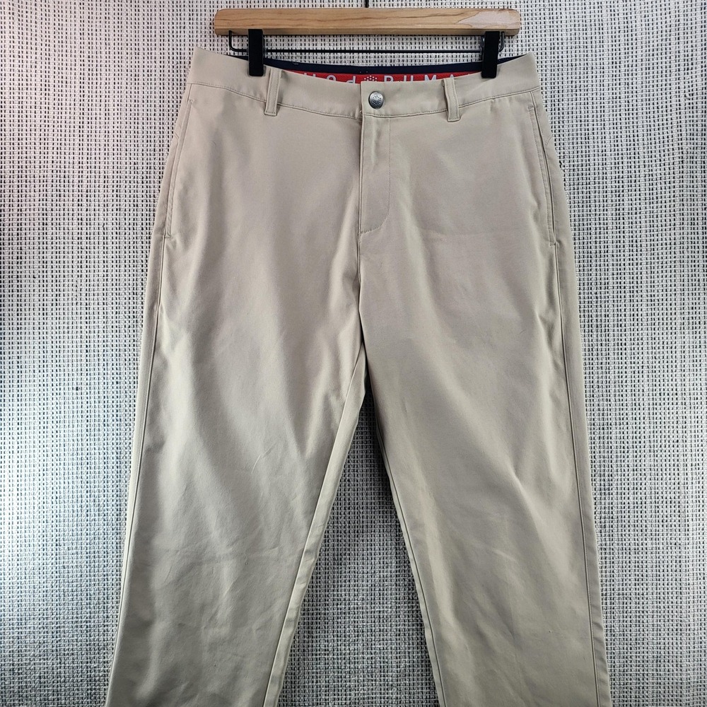 PUMA Pants Mens 30x32 Beige Golf Chino Stretch Lightweight‎ Performance Pockets